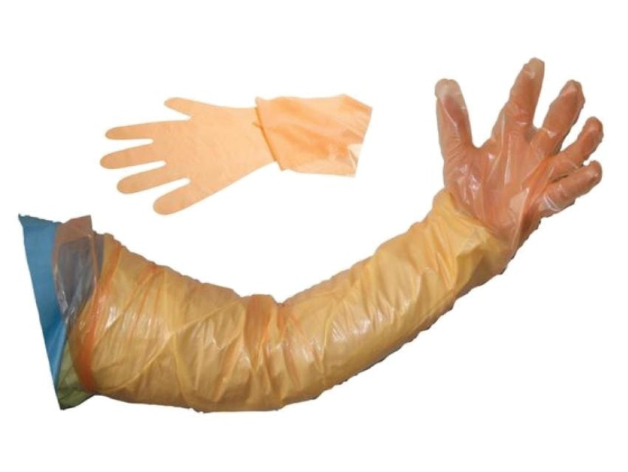 Long examination gloves (Orange)